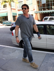 Sylvester Stallone sighting on March 16, 2009 in Beverly Hills, California