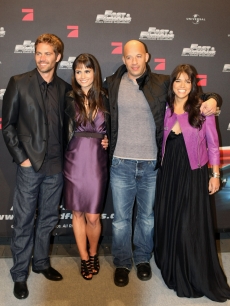 Paul Walker, Jordana Brewster, Vin Diesel and Michelle Rodriguez arrive for the Europe premiere of ‘Fast & Furious’ on March 17, 2009 in Bochum, Germany
