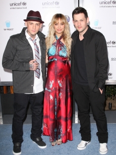 Benji Madden, Nicole Richie and Joel Madden arrive to the Sony Cierge and The Richie-Madden Children’s Foundation’s private cocktail event