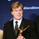 Robert Redford poses with award at the Jackie Robinson Foundation Annual Awards Dinner