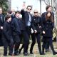 The Neeson and Richardson families, including Liam, center, attend Natasha Richardson’s funeral in Millbrook, NY