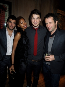 Simon Kassianindes, Tolula Adeyemi, Josh Hartnett and James Purefoy attend the London VIP launch event of Hollywood Domino, at Mosimann’s on November 7, 2008 in London, England
