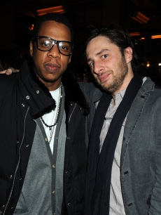 Jay-Z and Zach Braff at the Topshop VIP dinner in New York