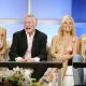 Hugh Hefner and his Playmates, Kendra Wilkinson, Bridget Marquardt and Holly Madison attend the panel discussion for ‘The Girls Next Door’