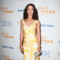 Jennifer Beals in a floral print at the 20th Annual GLAAD Media Awards