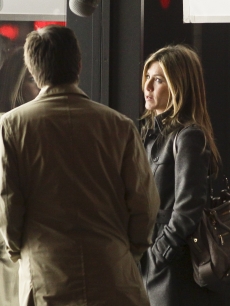 Jason Bateman and Jennifer Aniston film a scene for ‘The Baster’ in New York