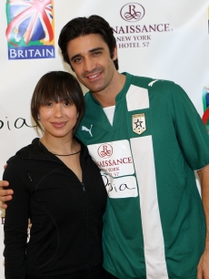 Cheryl Burke supports ‘Dancing’ partner Gilles Marini, who showed his soccer skills at the 2009 Setanta Cup Hollywood United Football Club exhibition game in New York