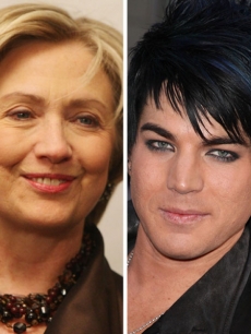 Hillary Clinton and ‘American Idol’ contestant Adam Lambert