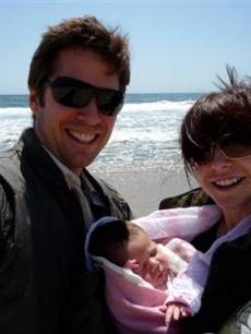 Alexis Denisof and Alyson Hannigan show off their new baby girl, Satyana Denisof, on April 16, 2009