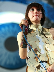 Karen O of the Yeah Yeah Yeahs shows her rock star style at the 2009 Coachella Valley Music and Arts Festival in Indio, Calif.