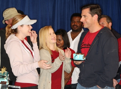 Jenna Fischer, Angela Kinsey and Steve Carell attend ‘The Office’ 100th Episode Celebration at the Calamigos Ranch on April 14, 2009 in Malibu