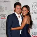 Nick Lachey and Vanessa Minnillo arrive at the LA Art and Antique Show and P.S. Arts Benefit at Barker Hanger on April 22, 2009 in Santa Monica