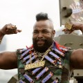 Mr T plays up to the media during a promotional tour for Snickers at the Olympic Park Precinct on July 23, 2008