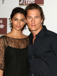 Camila Alves and boyfriend Matthew McConaughey at the opening of the Malibu Lumber Yard