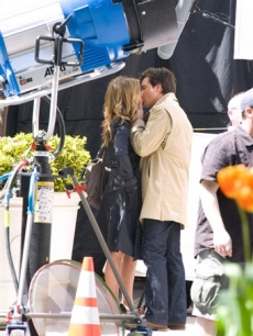 Jennifer Aniston and Jason Bateman film a scene for “The Baster” on April 27, 2009 in New York