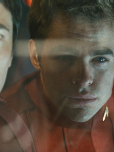 Chris Pine and Karl Urban in a scene for Star Trek