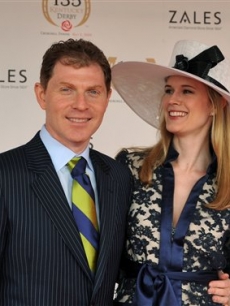 Celeb chef Bobby Flay and Stephanie March arrive to the 135th Kentucky Derby at Churchill Downs on May 2, 2009, in Louisville, Kentucky