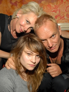 Trudie Styler and Sting with daughter Coco Sumner at the after party for The Police at The Box in NY on August 1, 2007