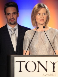 Lin-Manuel Miranda and Cynthia Nixon announce the nominations for the Broadway’s 2009 Antoinette Perry ‘Tony’ Awards, in New York