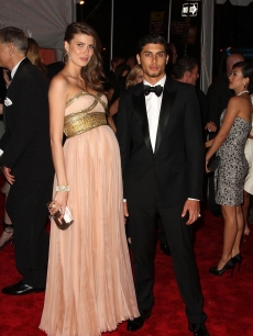 Supermodel Michelle Alves and model Jesus Luz attend the Costume Institute Gala at the NYC Met on May 4, 2009.