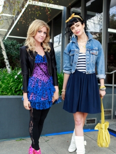 Brittany Snow and Krysten Ritter on the set of the ‘Gossip Girl’ spin-off series