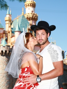 Maksim Chmerkovskiy and Karina Smirnoff visit Disneyland, May 8, 2009