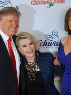 Donald Trump, Joan Rivers and Melania Trump attend ‘The Celebrity Apprentice’ season finale at the at American Museum of Natural History on May 10, 2009 in New York City