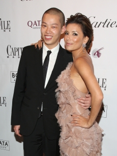 Designer Jason Wu and  Eva Longoria walk the red carpet during the White House Correspondents’ dinner after party
