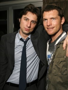 Zach Braff and Sam Worthington at the Flow in Toronto, Canada