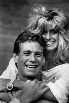 Ryan O’Neal and Farrah Fawcett, January 1984