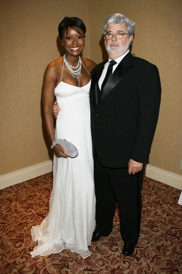 George Lucas and Mellody Hobson attend the White House Correspondents dinner, May 9, 2009