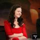 Meg White of the White Stripes talks with Jon Stewart of ‘The Daily Show,’ which featured a live performance by the group, a first for the show, December 1, 2005 in New York City