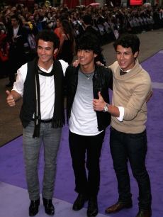 Kevin Jonas, Joe Jonas and Nick Jonas arrive for the UK film premiere of the ‘Jonas Brothers The 3D Concert Experience’ at Empire Leicester Square on May 13, 2009 in London, England