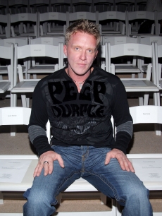 Anthony Michael Hall in the front row at the Custo Barcelona Spring 2007 Fashion show during Olympus Fashion Week at the Promenade tent in Bryant Park