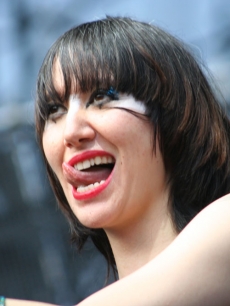 Karen O from the Yeah Yeah Yeahs performs at the KROQ Weenie Roast, May 16, 2009, Irvine, Calif.