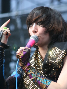 Karen O from the Yeah Yeah Yeahs performs at the KROQ Weenie Roast, May 16, 2009, Irvine, Calif.