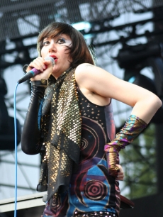 Karen O from the Yeah Yeah Yeahs performs at the KROQ Weenie Roast, May 16, 2009, Irvine, Calif.