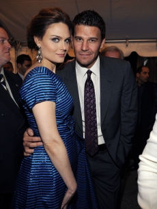Emily Deschanel and David Boreanaz attend the Fox 2009 Programming Presentation on May 18, 2009 in New York City