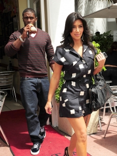 Reggie Bush and Kim Kardashian step out in Miami, FL, May 18, 2009
