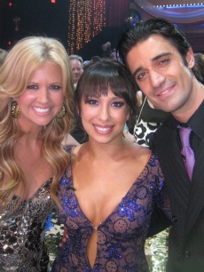 Nancy O’Dell, Cheryl Burke and Gilles Marini backstage after the ‘DWTS’ Season 8 finale