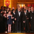 Elton John and the cast of ‘Billy Elliot, The Musical’ accept the award for best musical onstage during the 63rd Annual Tony Awards at Radio City Music Hall