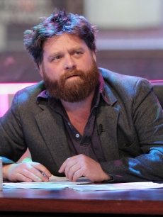 Zach Galifianakis appears onstage during the ‘Jackassworld: 24 Hour Takeover’ on February 24, 2008 in New York City