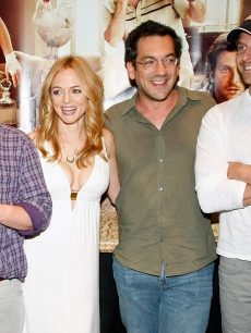 Zach Galifianakis,Heather Graham,Todd Phillips and Bradley Cooper arrive at a charity poker tournament on May 15, 2009 in Las Vegas