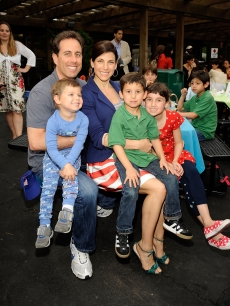 Jerry and Jessica Seinfeld with children attend the Baby Buggy Bedtime Bash on June 2, 2009 in New York City