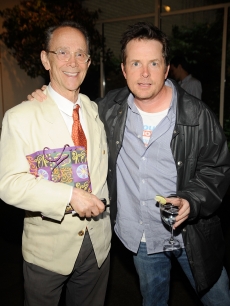 Joel Grey and Michael J. Fox attend a celebration for the release of ‘1.3 - Images From My Phone’ at Michael’s on June 3, 2009 in New York City