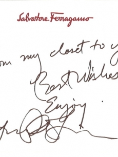 Lucy Liu penned a note to go with her Ferragamo bag