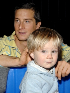 Bear Grylls and son Marmaduke play at the Hard Rock Cafe’s celebration for the STEP Up campaign on November 6, 2007 in New York City