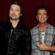 Brad Pitt and Mel Gibson smile backstage at Spike TV’s Guys Choice Awards on May 30, 2009 in Los Angeles