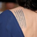 Angelina Jolie, could be the undisputed queen of body art, with at least a dozen tattoos. The A-lister has an ever growing collection of ink, each of which has a specific meaning 
