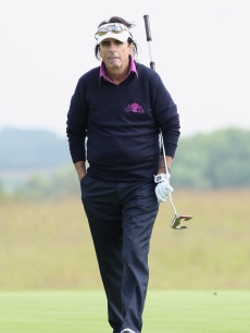 Alice Cooper plays a round of golf during the Shooting Stars in Desert Nights Benefit Golf Day on June 11, 2009 in London